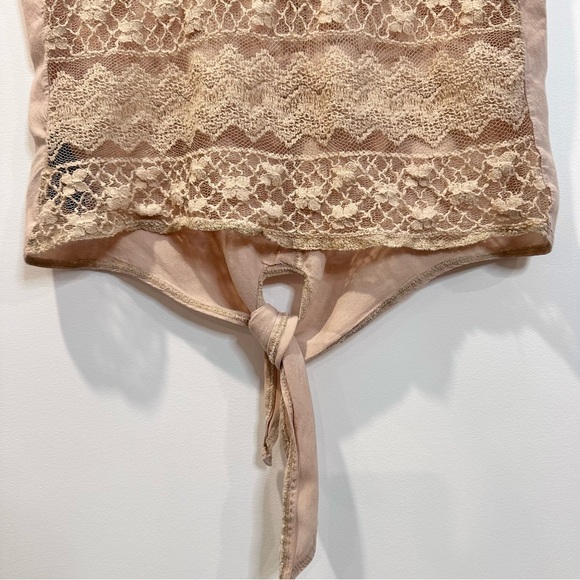 ๐๏ธ4 for 20$ / Seduction Lace back crop knot tank top cami / Beige / L - Picture 6 of 8